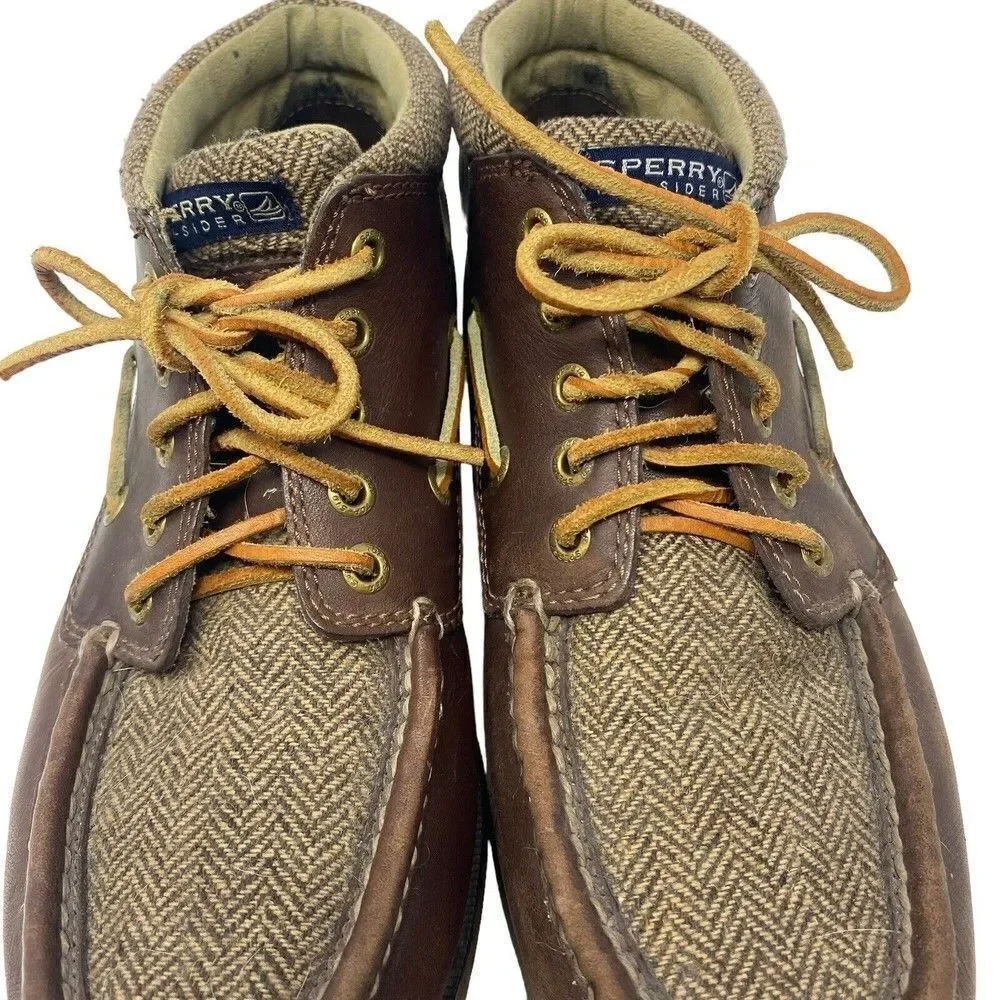 ‎Men’s Sperry leather Chukka boot Tweed Brown Sz 8 Rare